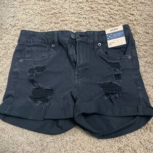 Aero High Rise MIDI Jean Shorts Womens